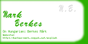 mark berkes business card
